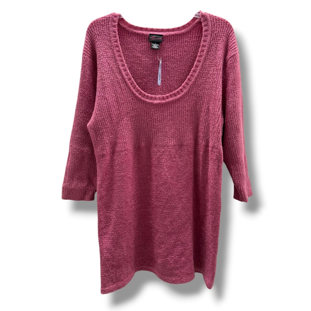 Torrid Berry Pink Chenille Knit Scoop Neck Sweater Womens Plus Size 3 NWT NEW 3X - Picture 2 of 7